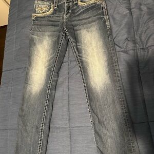 Rock Revival Blue Straight Men Jeans